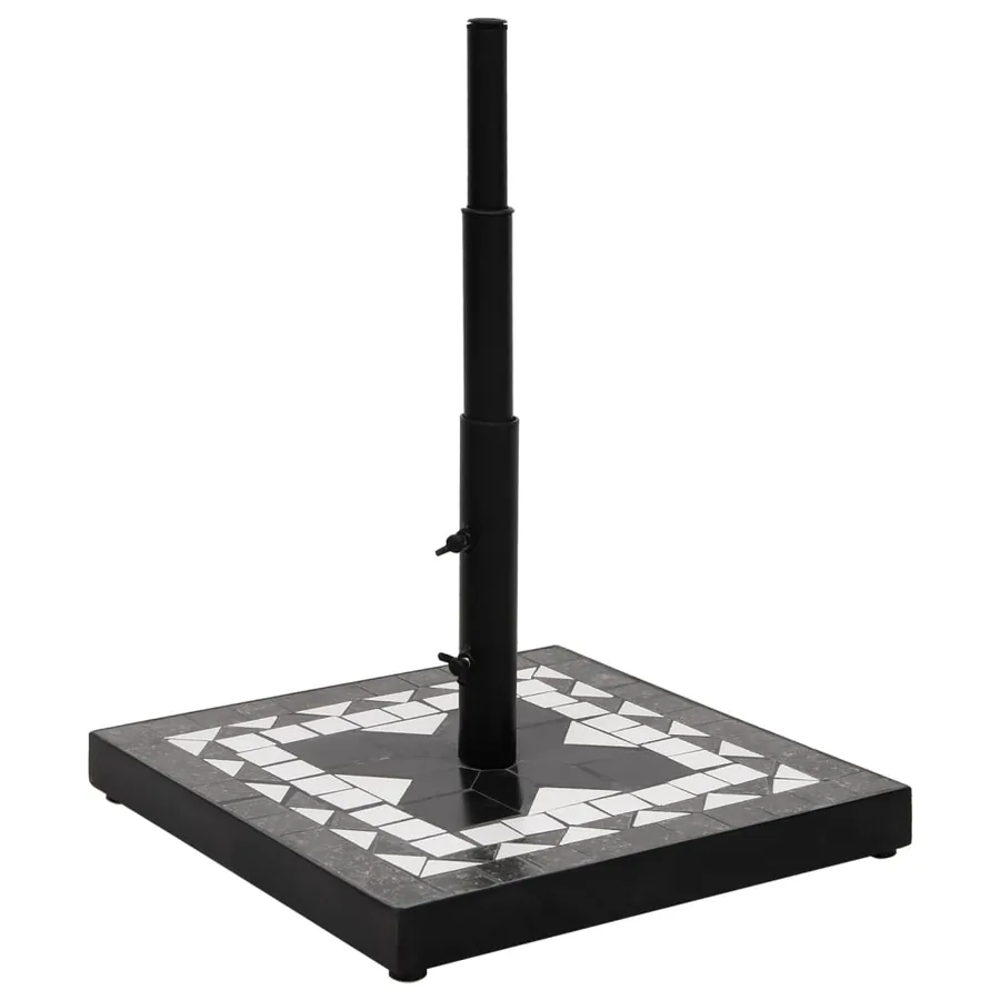 Base de parasol noir et blanc carré 12 kg - 2
