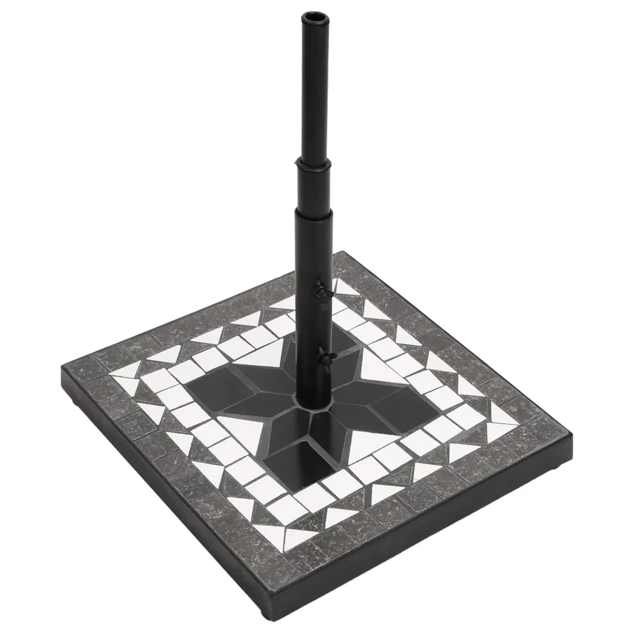 Base de parasol noir et blanc carré 12 kg - 3