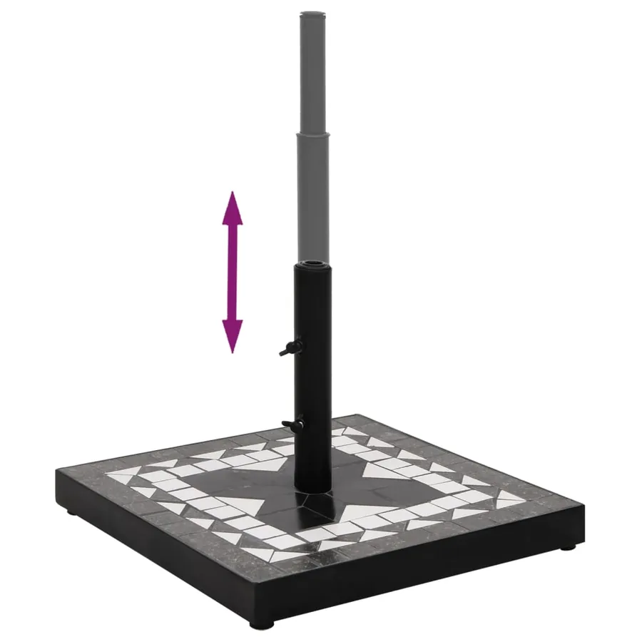 Base de parasol noir et blanc carré 12 kg - 4