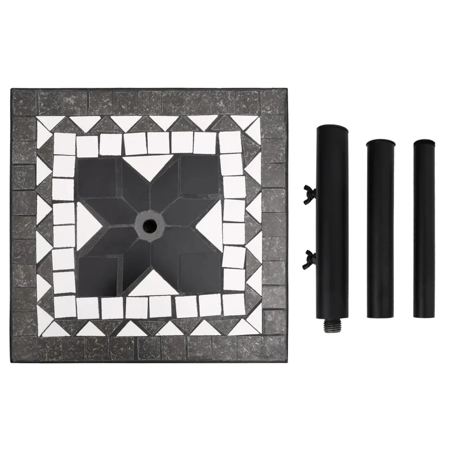 Base de parasol noir et blanc carré 12 kg - 5