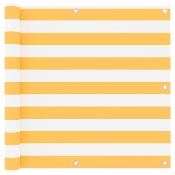 Écran de balcon Blanc et jaune 90x500 cm Tissu Oxford