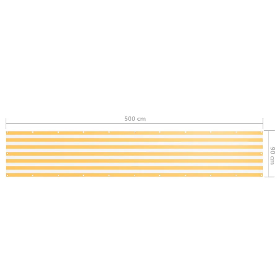Écran de balcon Blanc et jaune 90x500 cm Tissu Oxford - 5