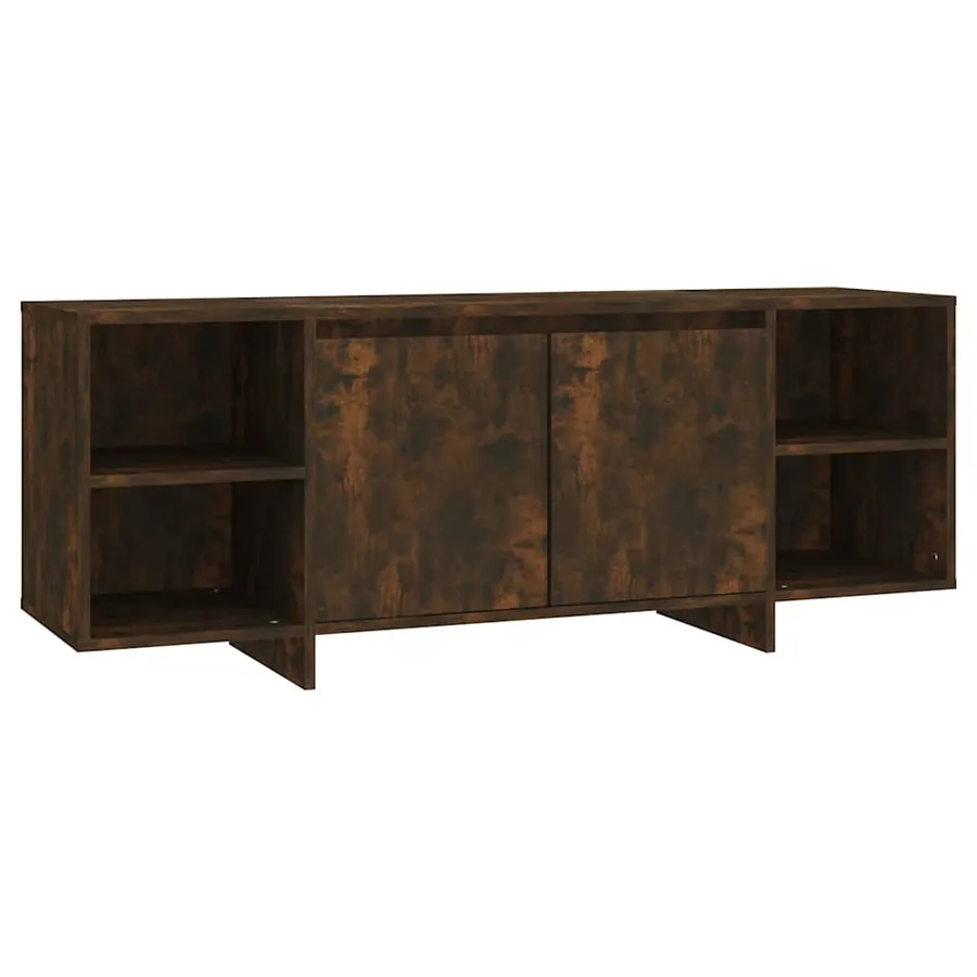 Meuble TV chêne fumé 130x35x50 cm bois d'ingénierie - 2