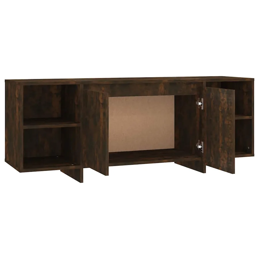 Meuble TV chêne fumé 130x35x50 cm bois d'ingénierie - 6