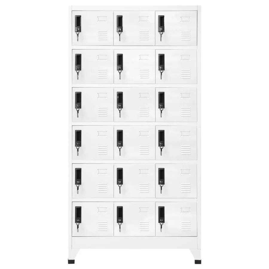 Armoire à casiers Blanc 90x40x180 cm Acier - 2