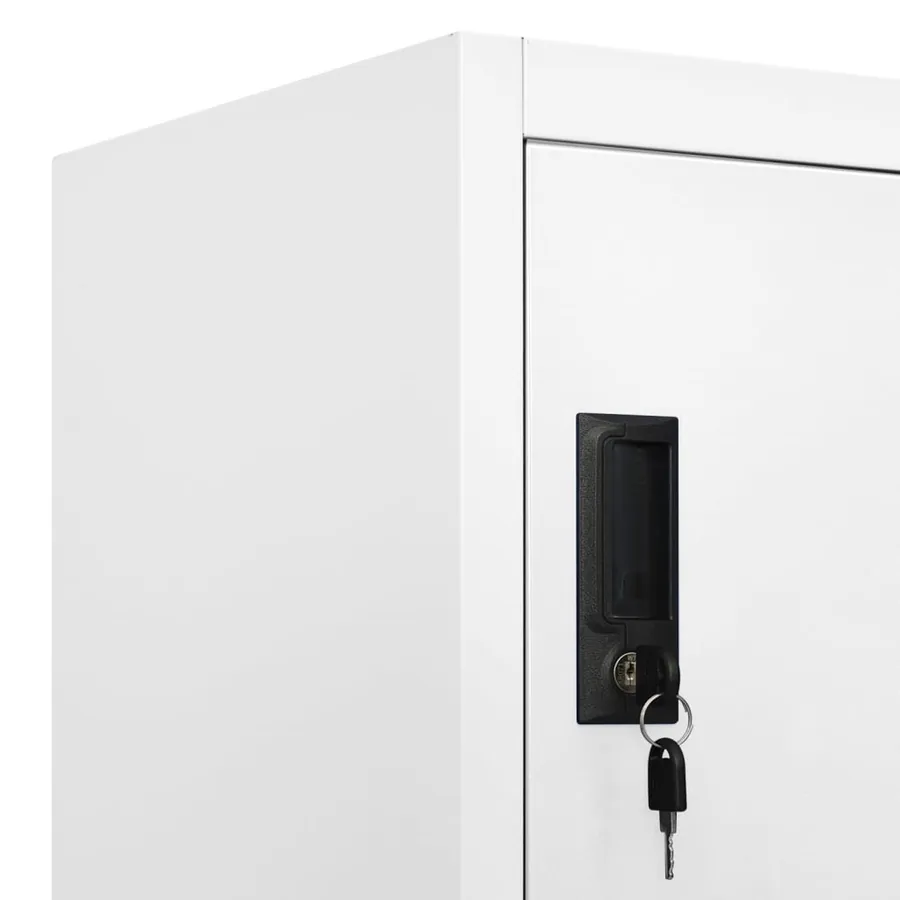 Armoire à casiers Blanc 90x40x180 cm Acier - 7
