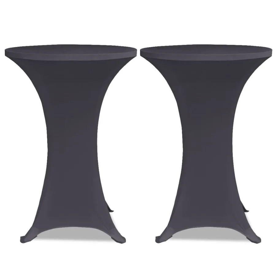 Housse de table extensible 60 cm 2 pcs Anthracite - 2