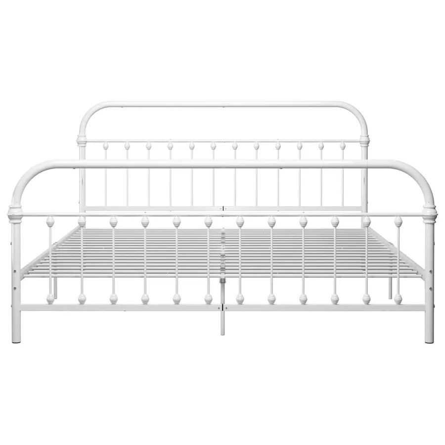 Cadre de lit sans matelas et tête de lit blanc 180x200 cm métal - 3
