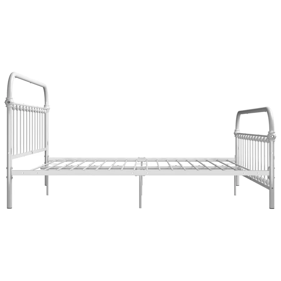 Cadre de lit sans matelas et tête de lit blanc 180x200 cm métal - 4