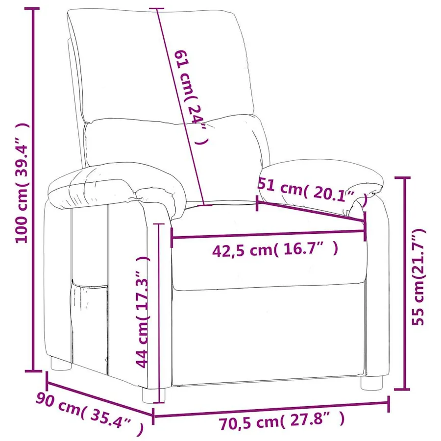 Fauteuil inclinable Gris foncé Tissu - 9