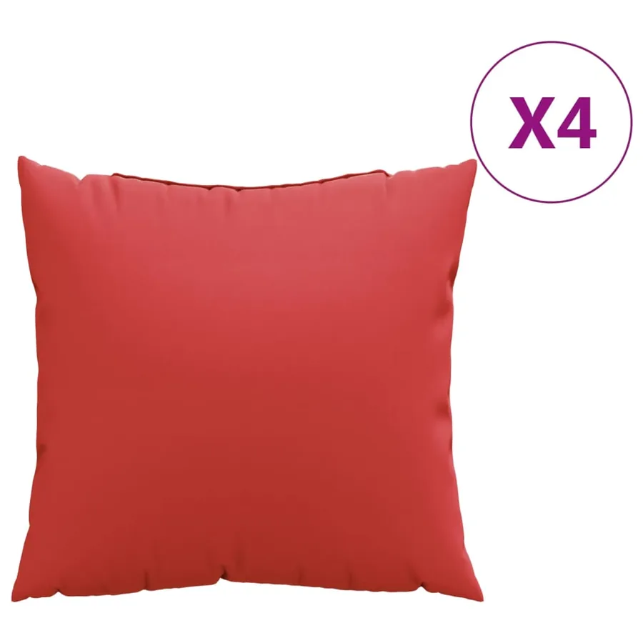 Coussins de canapé lot de 4 rouge 50x50 cm tissu - 2