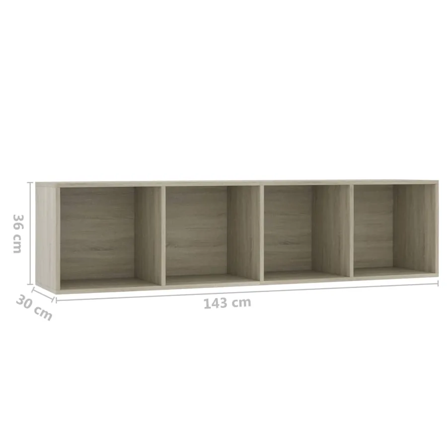 Bibliothèque/Meuble TV Chêne sonoma 143x30x36 cm - 8