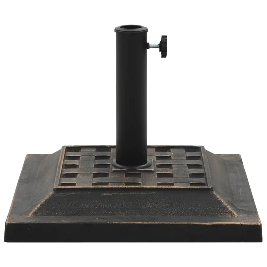 Socle carré de parasol Polyrésine 12 kg Bronze - 2