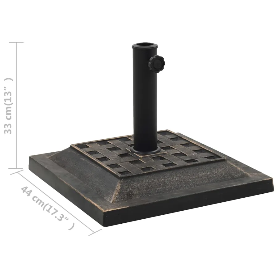 Socle carré de parasol Polyrésine 12 kg Bronze - 6