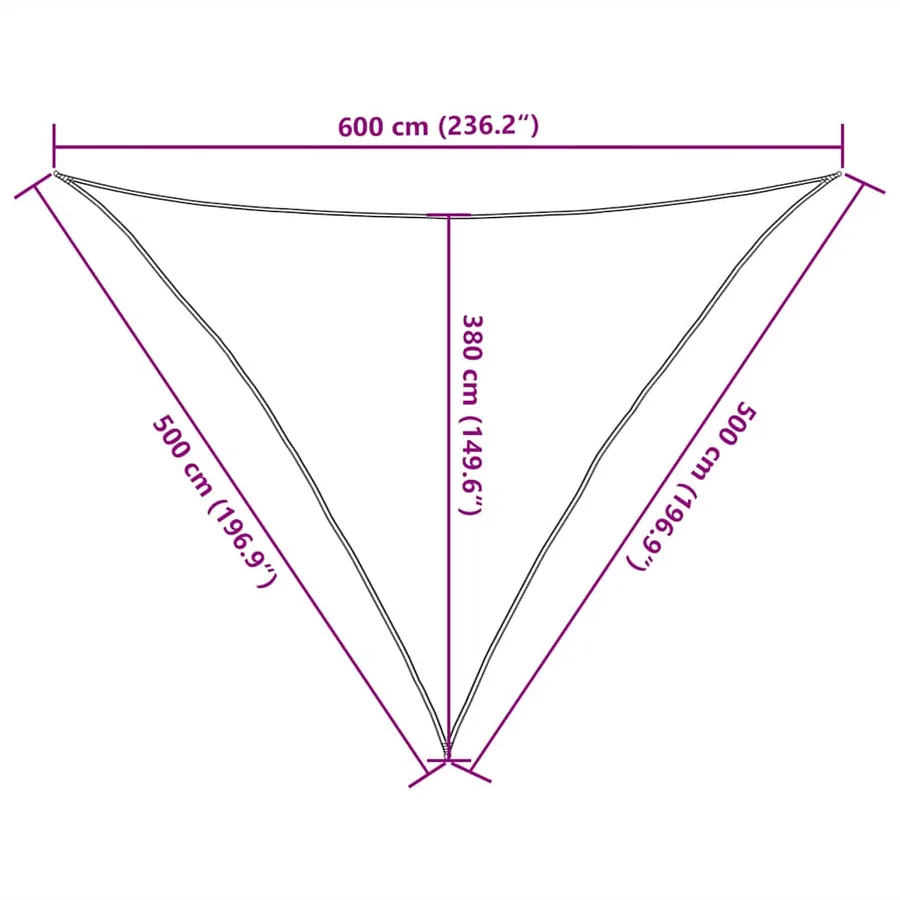 Voile d'ombrage 160 g/m² Rouge 5x5x6 m PEHD - 10