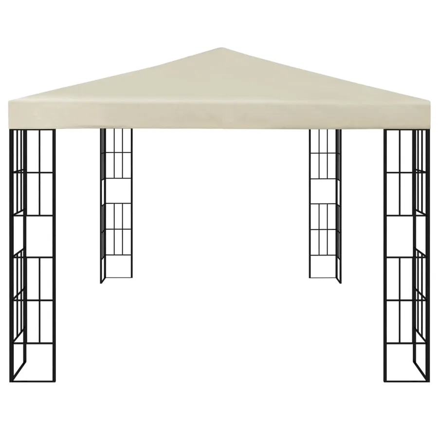 Tonnelle avec guirlande lumineuse à LED 3x4 m Crème - 4