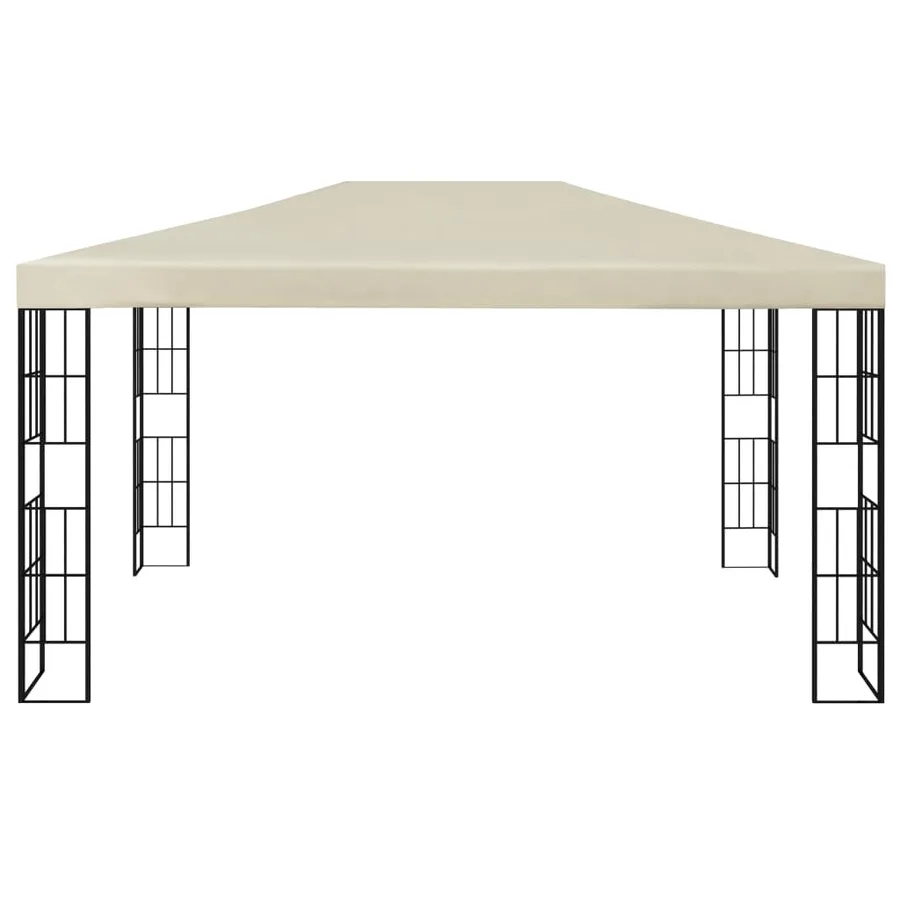 Tonnelle avec guirlande lumineuse à LED 3x4 m Crème - 5