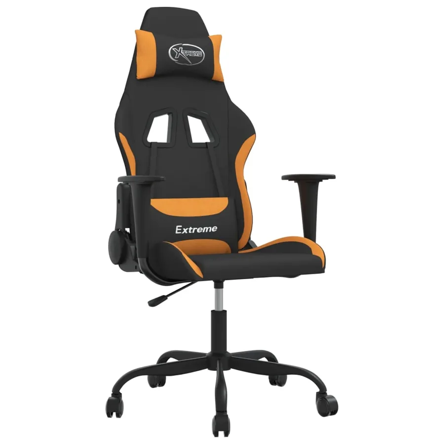 Chaise de jeu Noir et orange Tissu - 2