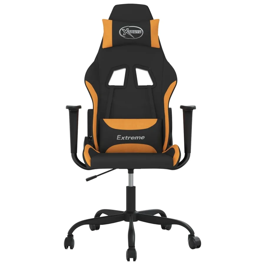 Chaise de jeu Noir et orange Tissu - 3