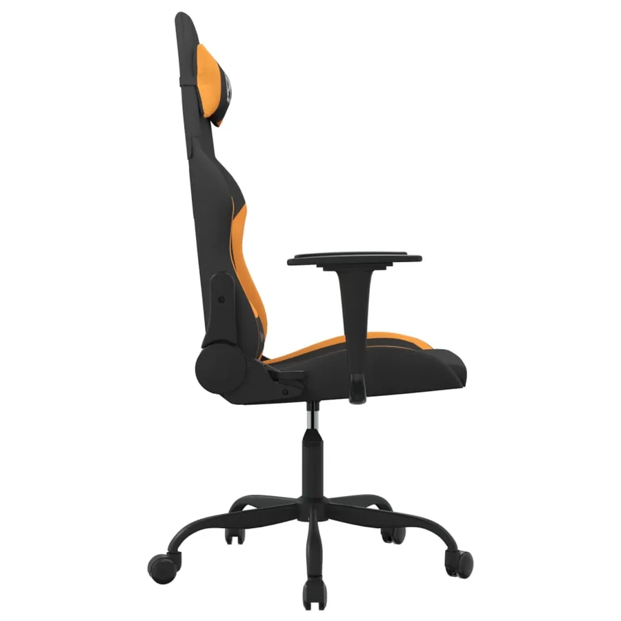 Chaise de jeu Noir et orange Tissu - 4