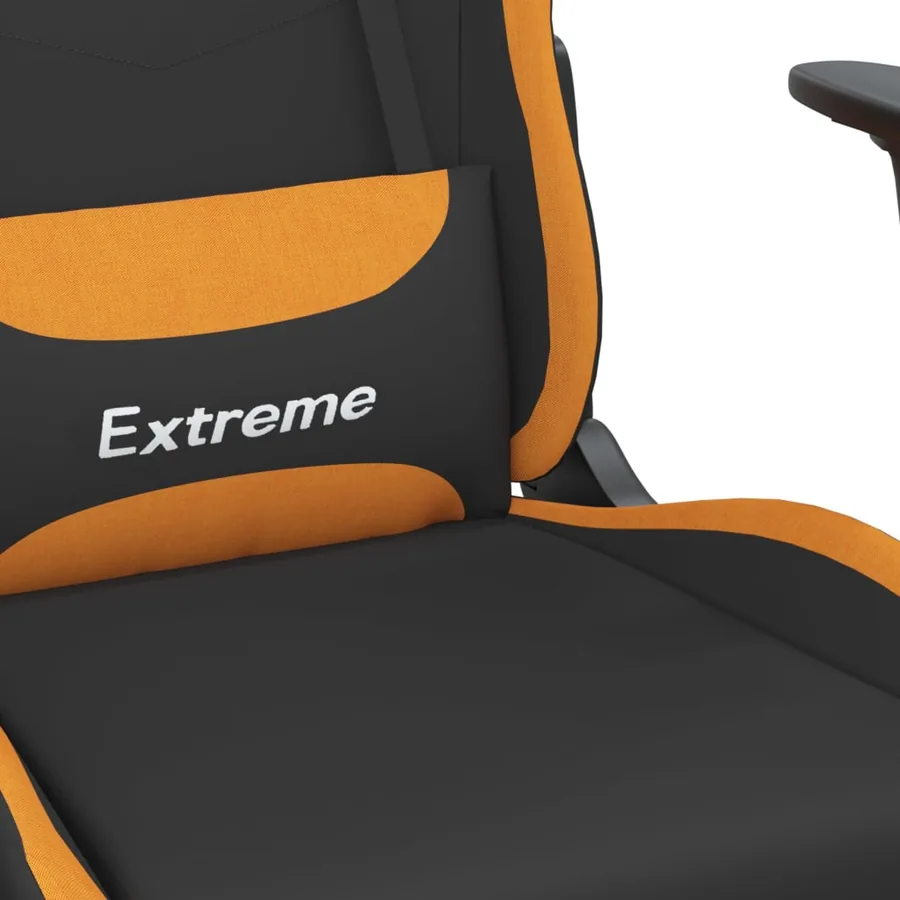 Chaise de jeu Noir et orange Tissu - 8