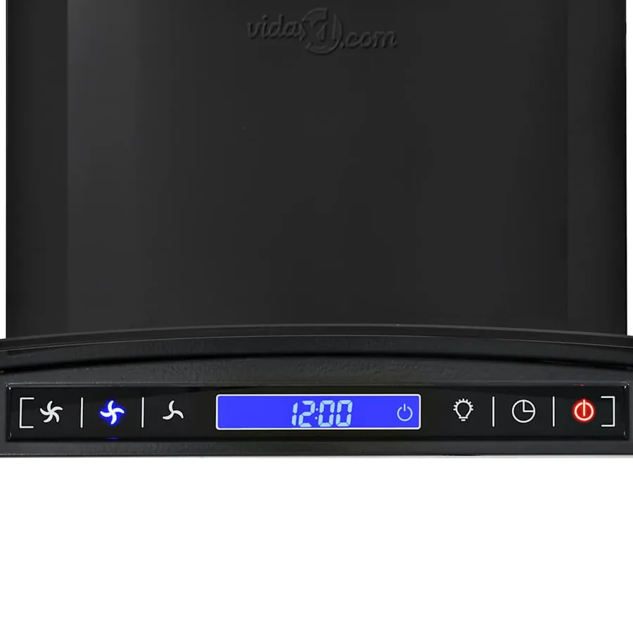 Hotte murale Acier inoxydable 756 m³/h 90 cm Noir - 6