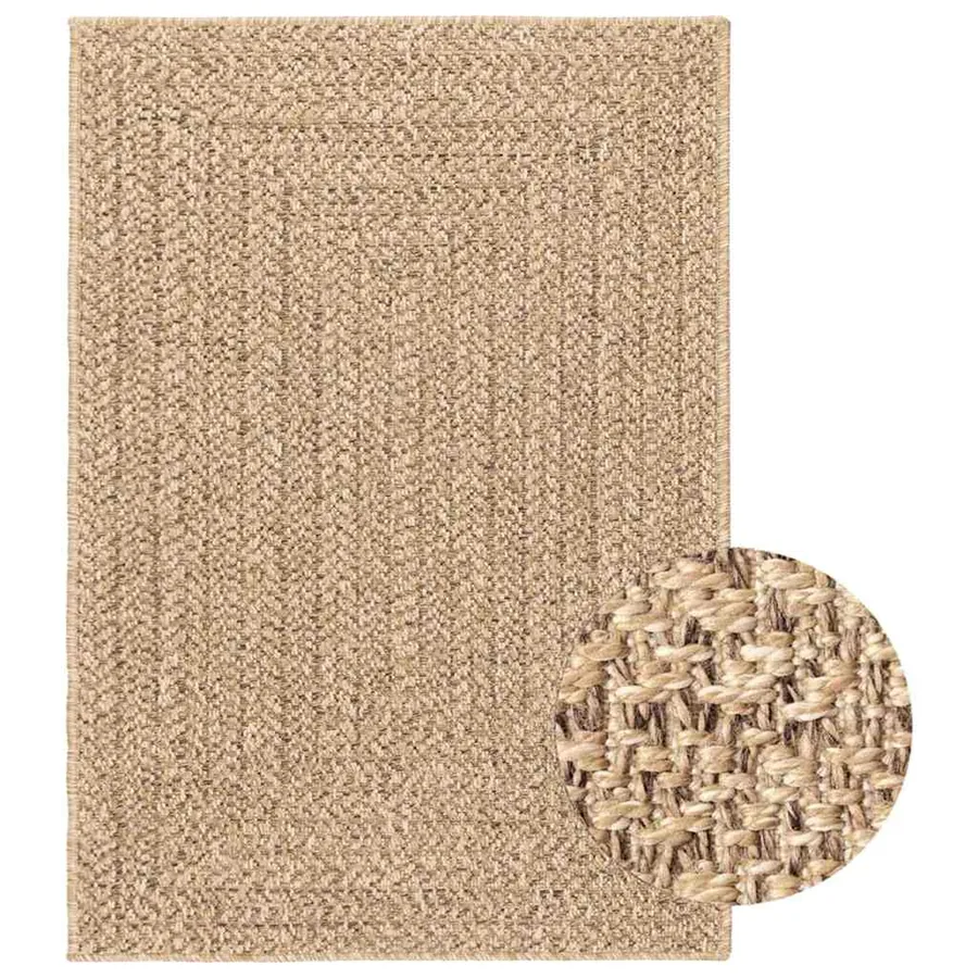 Tapis 160x230 cm aspect jute intérieur et extérieur