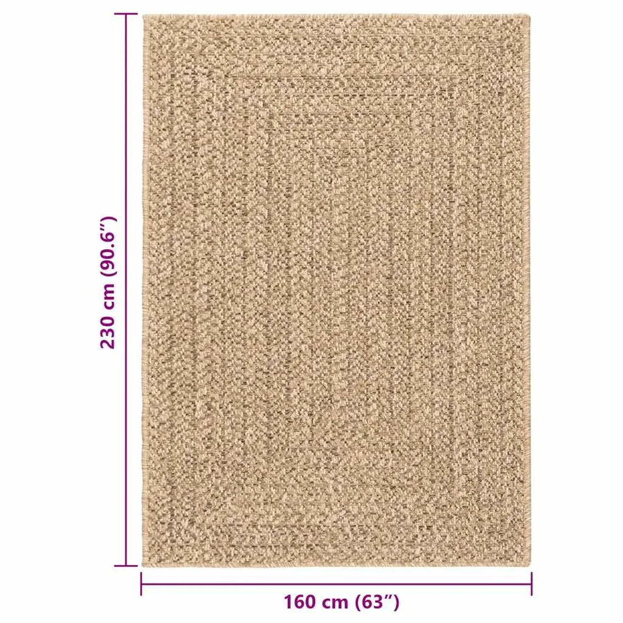 Tapis 160x230 cm aspect jute intérieur et extérieur - 9