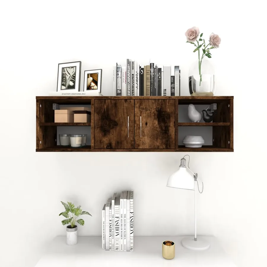 Étagère murale chêne fumé 102x30x29 cm bois d'ingénierie - 3