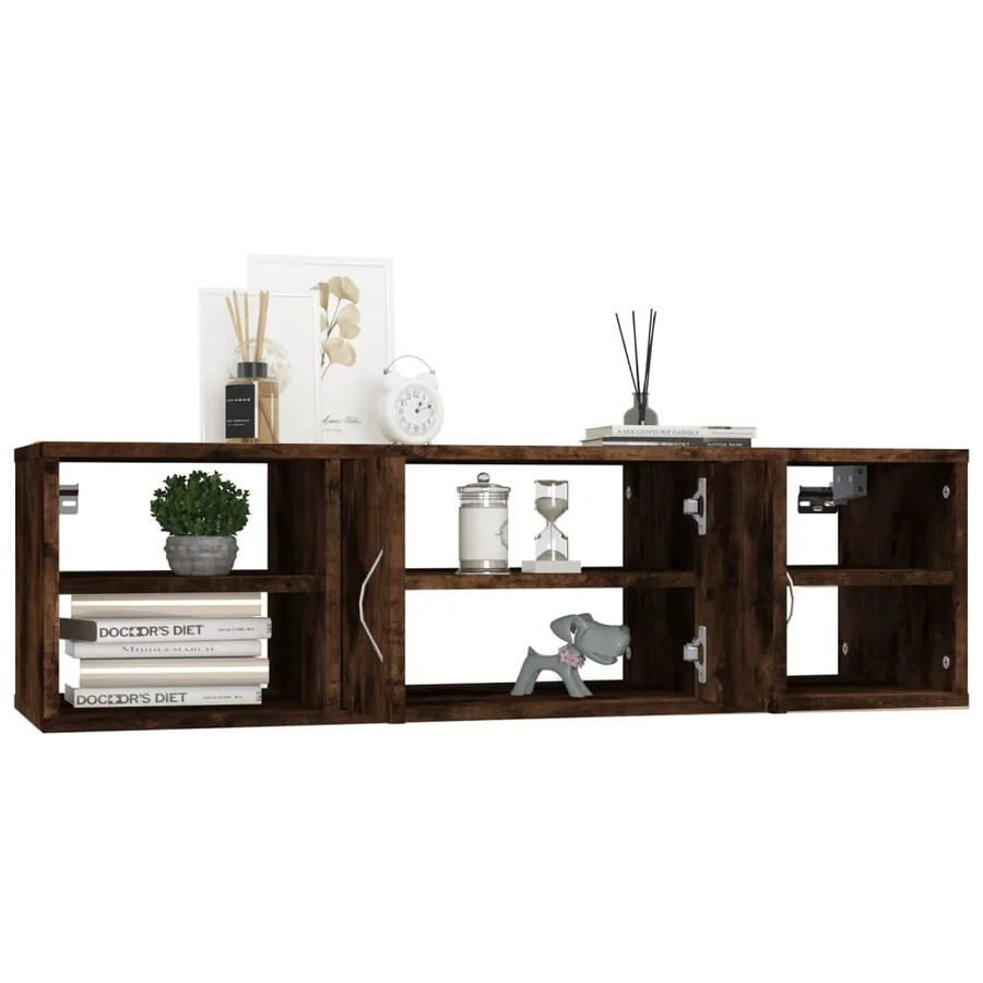 Étagère murale chêne fumé 102x30x29 cm bois d'ingénierie - 4