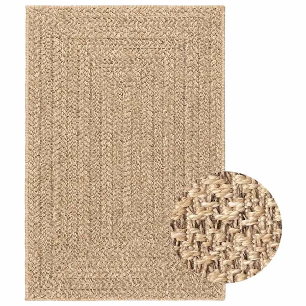 Tapis 120x170 cm aspect jute intérieur et extérieur