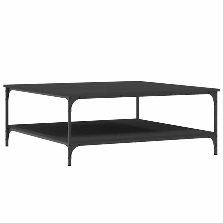 Table basse noir 100x100x40 cm bois d'ingénierie - 2