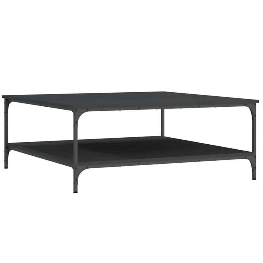 Table basse noir 100x100x40 cm bois d'ingénierie - 6
