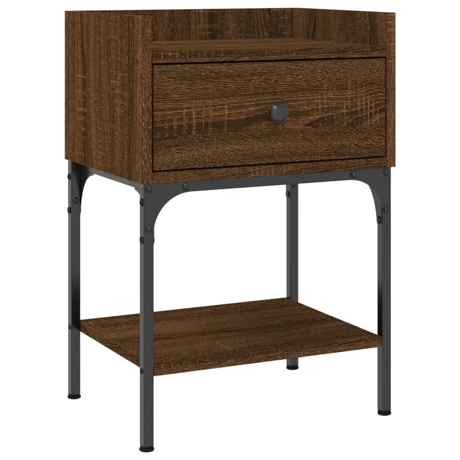 Tables de chevet 2pcs chêne brun 40,5x31x60cm bois d’ingénierie - 5