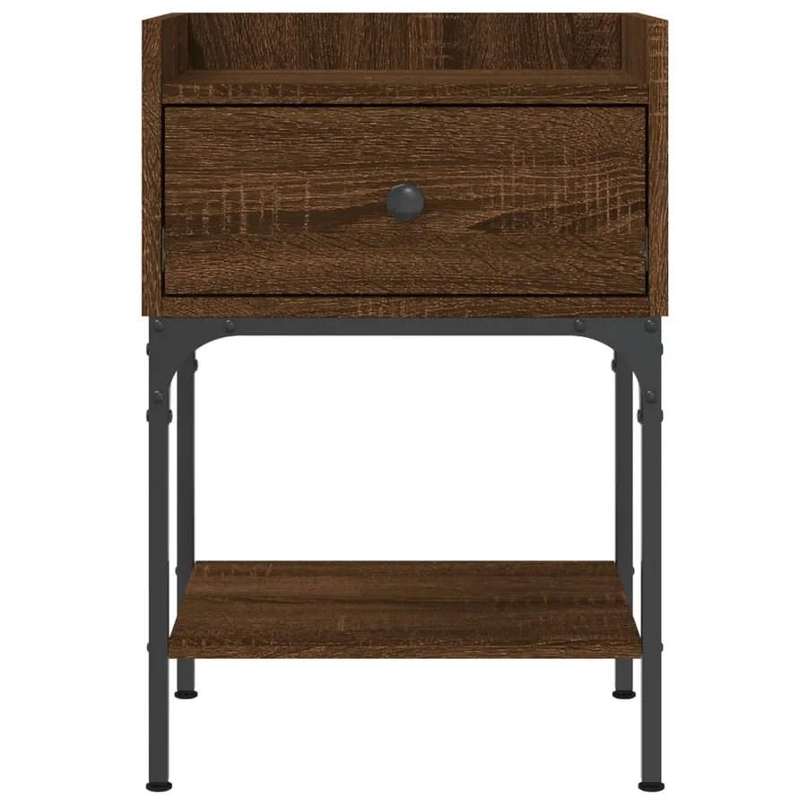 Tables de chevet 2pcs chêne brun 40,5x31x60cm bois d’ingénierie - 6