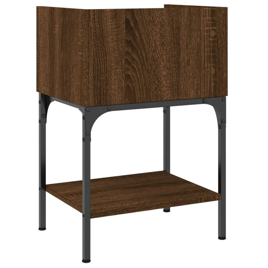 Tables de chevet 2pcs chêne brun 40,5x31x60cm bois d’ingénierie - 9
