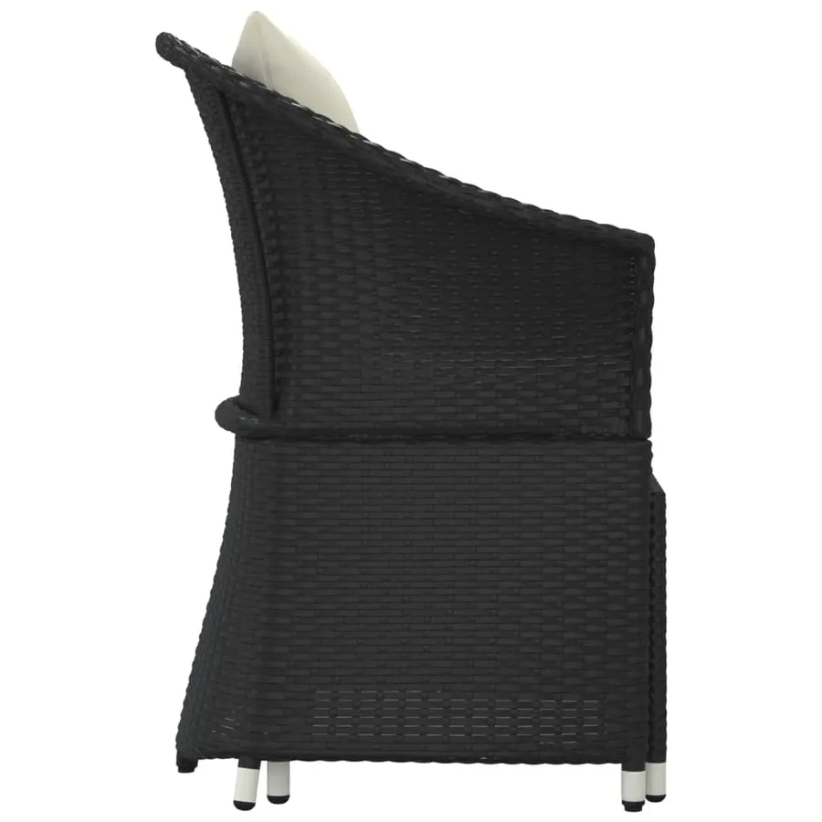Salon de jardin 2 pcs avec coussins Noir Résine tressée - 6