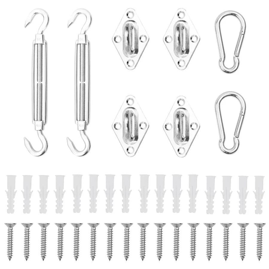 Jeu d'accessoires de voile d'ombrage 8 pcs Acier inoxydable