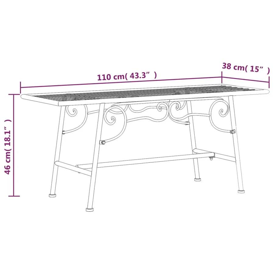 Banc tour d'arbre 110 cm Noir Acier - 6