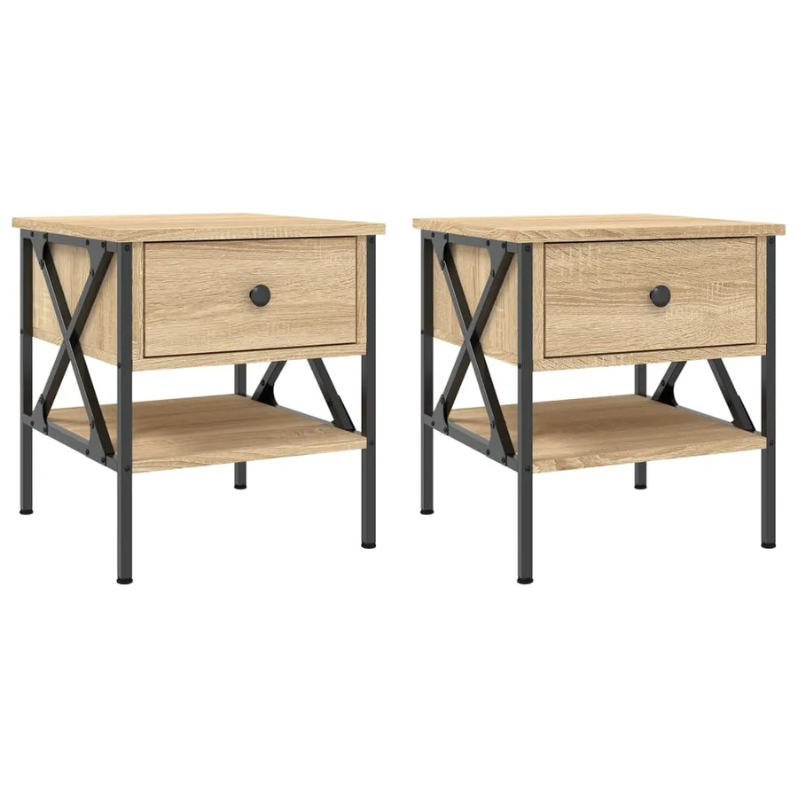 Tables de chevet 2 pcs chêne sonoma 40x42x45 cm bois ingénierie - 2