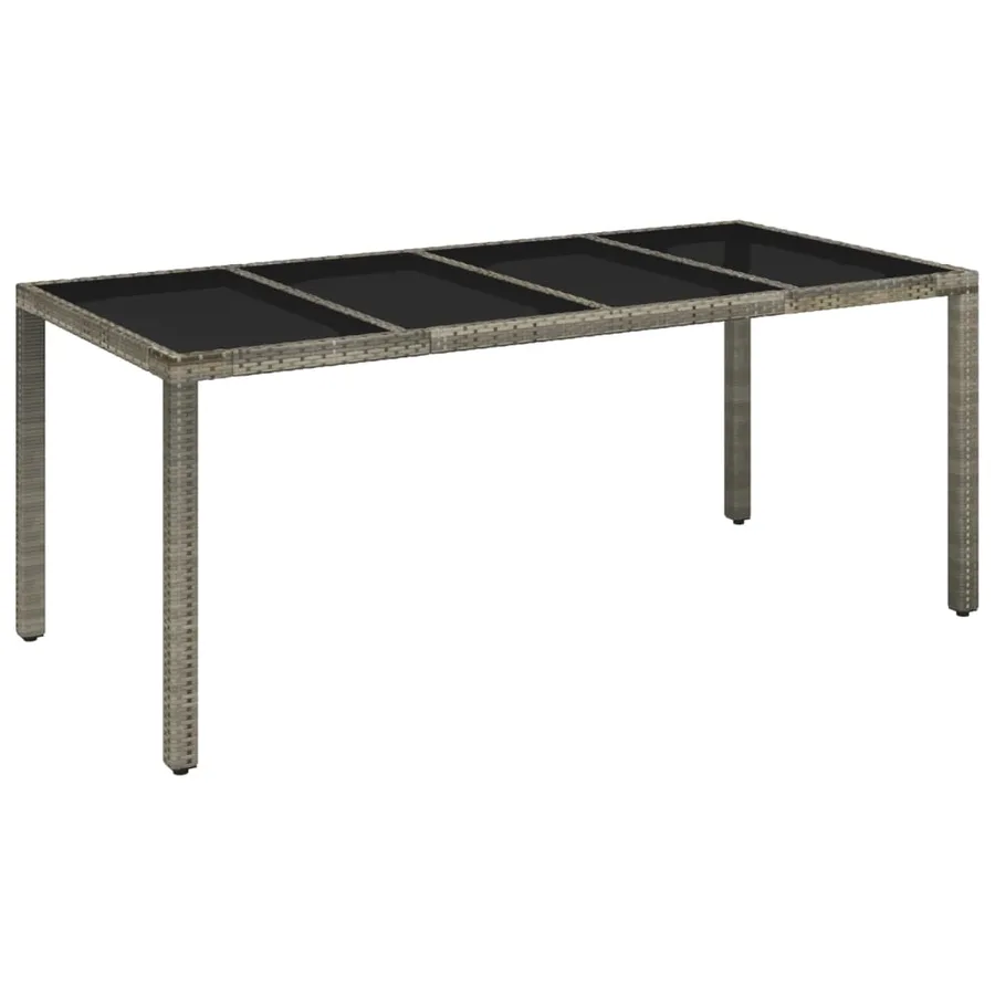 Ensemble à manger de jardin 9 pcs coussins gris résine tressée - 6