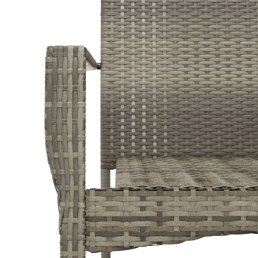 Ensemble à manger de jardin 9 pcs coussins gris résine tressée - 8