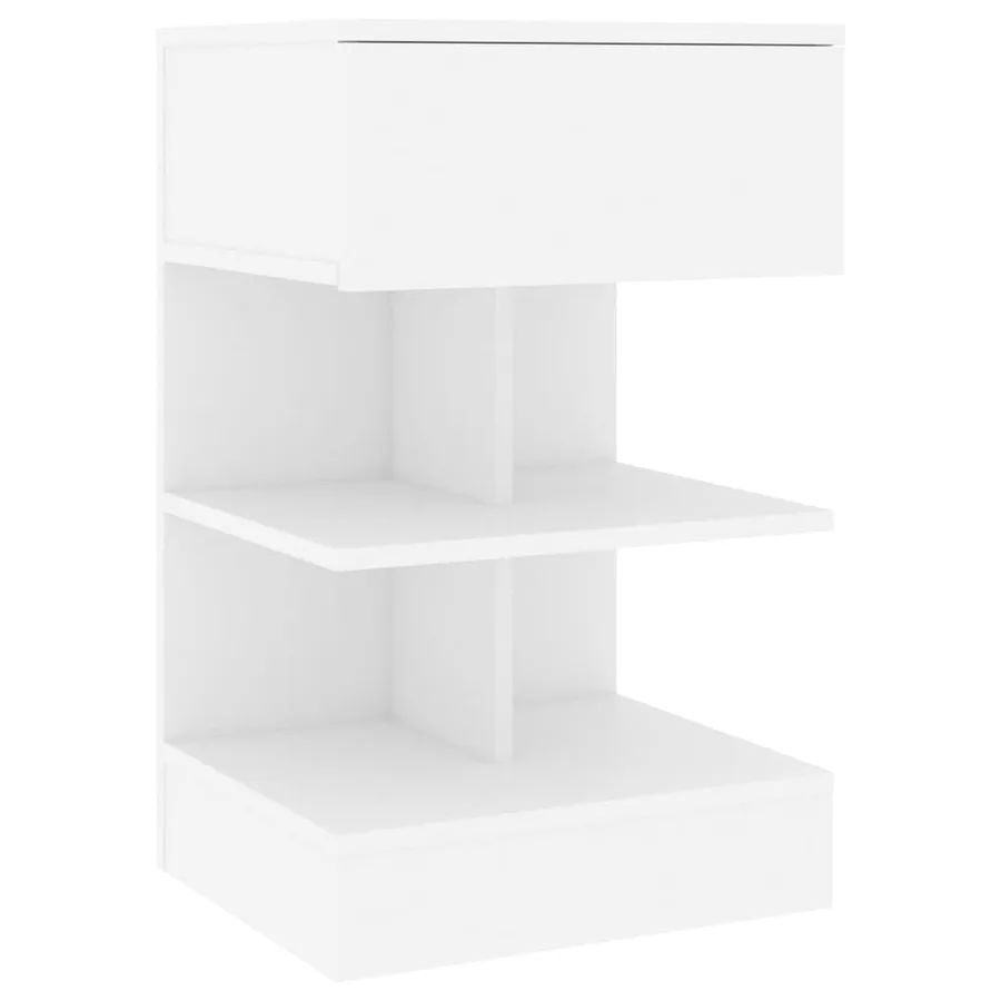 Tables de chevet 2 pcs Blanc 40x35x65 cm Bois d’ingénierie - 5