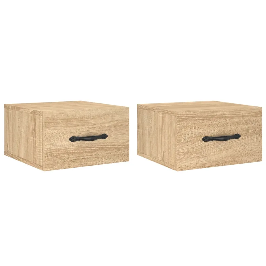 Tables de chevet murales 2 pcs chêne sonoma 35x35x20 cm - 2