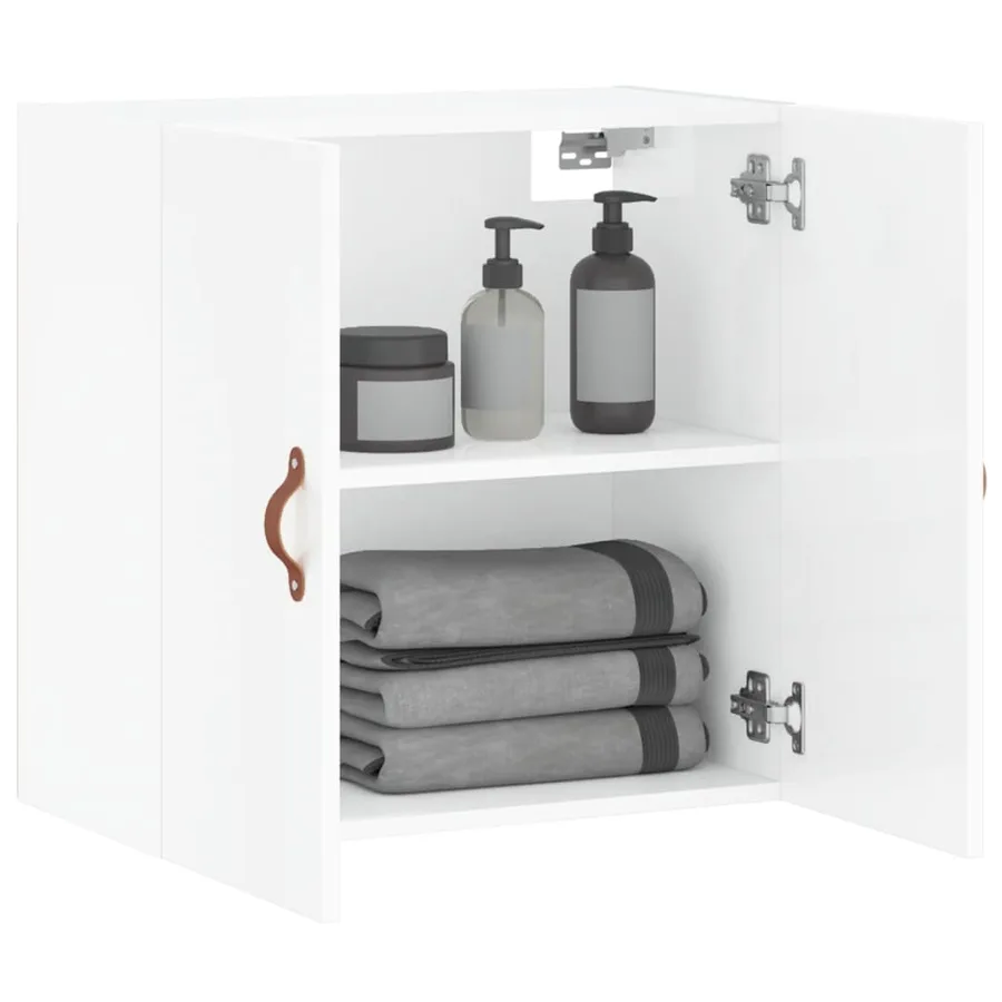 Armoire murale Blanc brillant 60x31x60 cm Bois d'ingénierie - 4