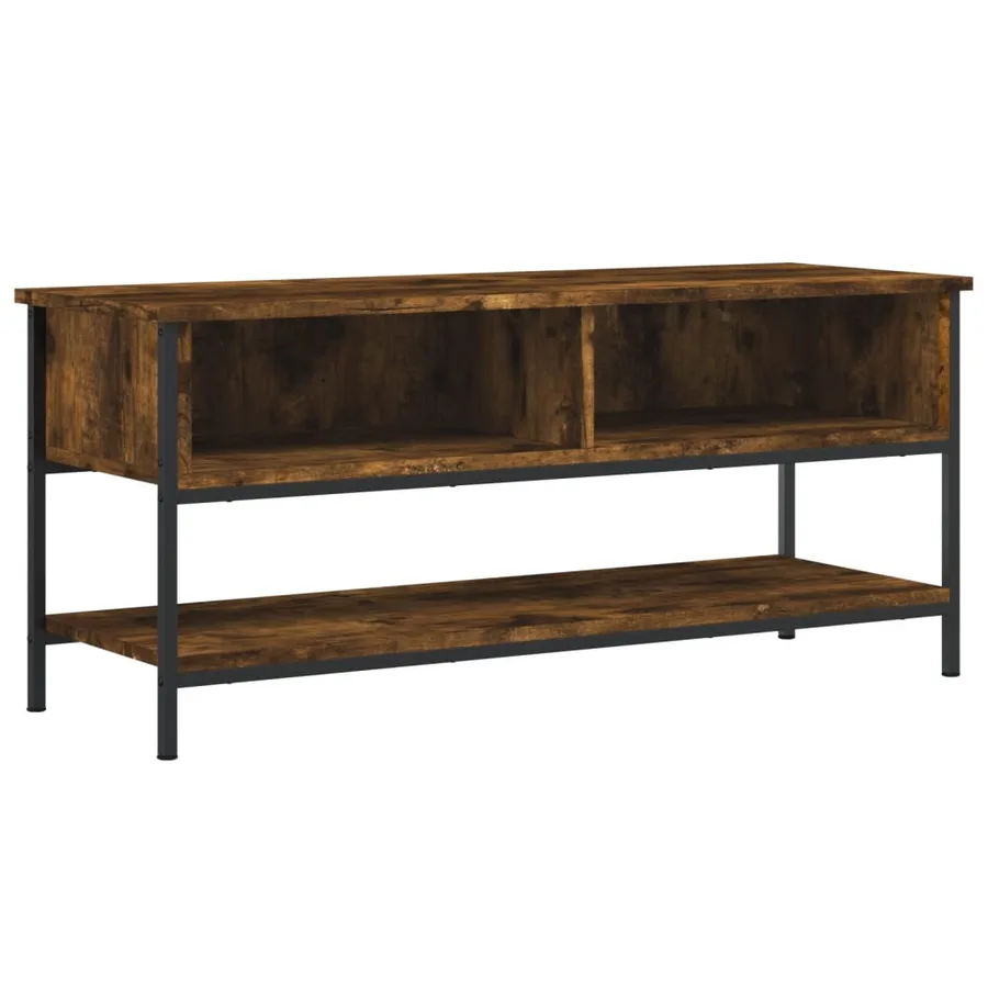Meuble TV chêne fumé 100x35x45 cm bois d'ingénierie - 2