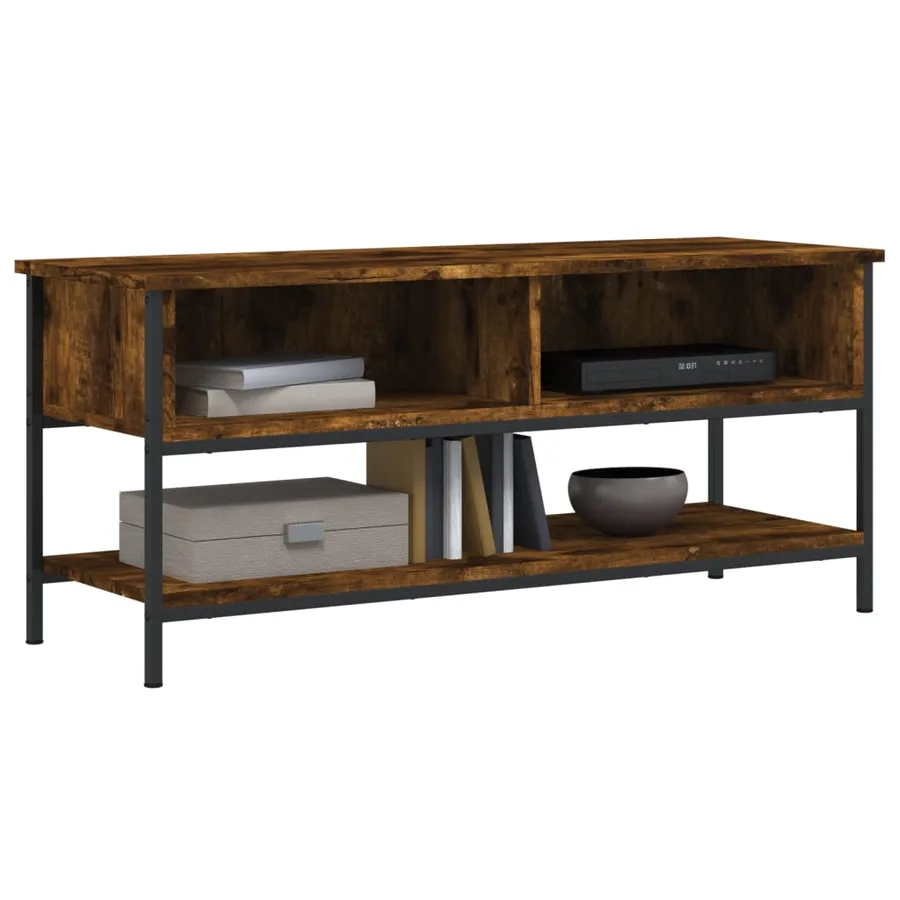 Meuble TV chêne fumé 100x35x45 cm bois d'ingénierie - 3