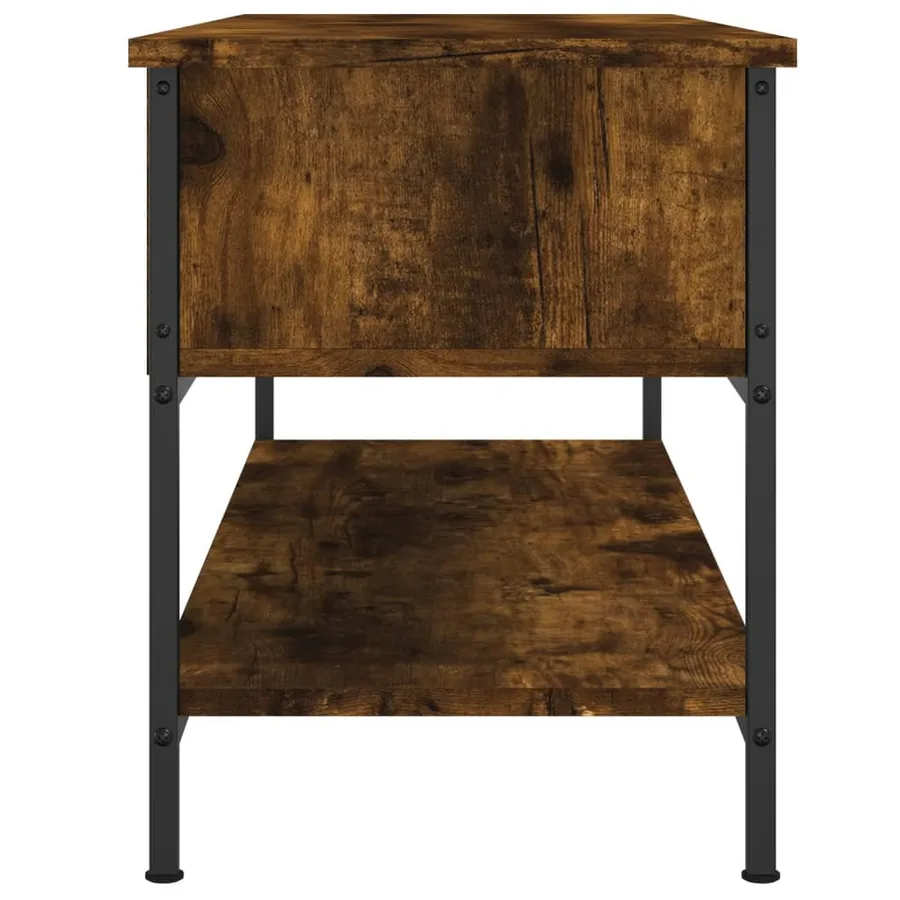 Meuble TV chêne fumé 100x35x45 cm bois d'ingénierie - 5