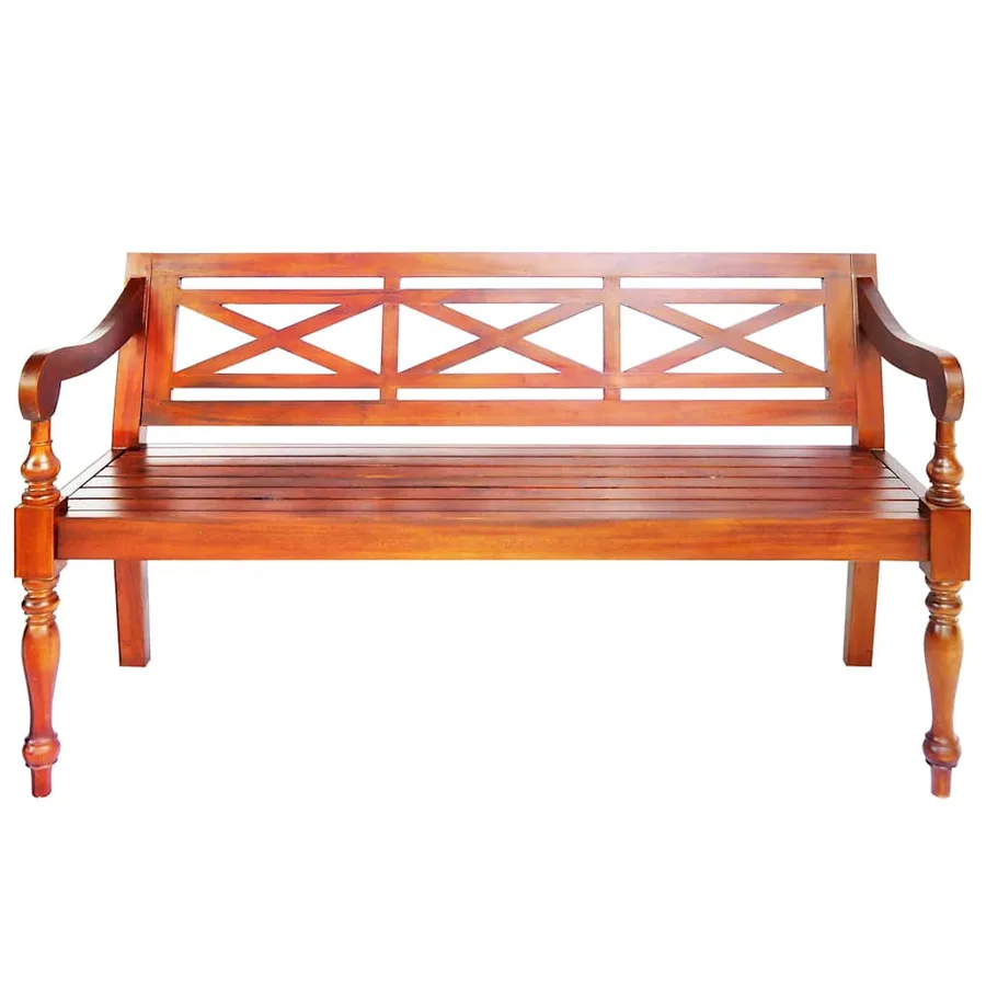 Banc Batavia 123 cm Bois d'acajou massif Marron foncé - 2