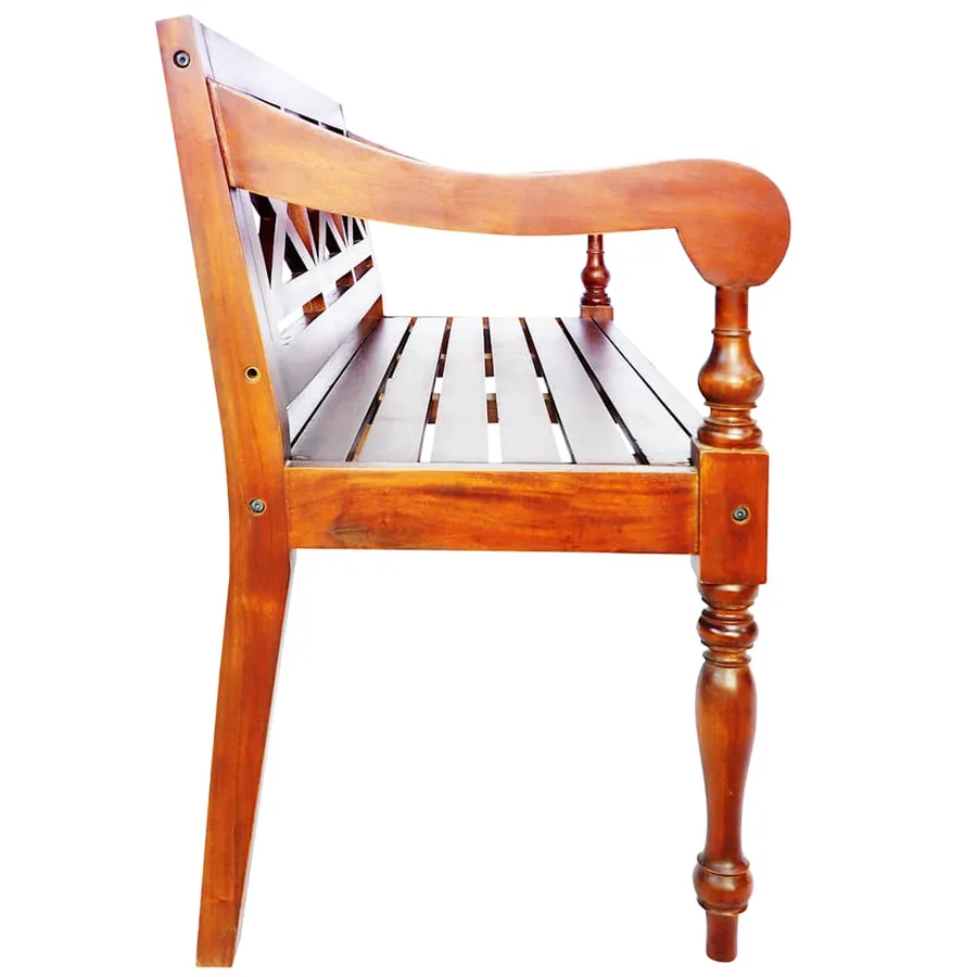 Banc Batavia 123 cm Bois d'acajou massif Marron foncé - 3